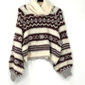 FREE PEOPLE Oversize Turtleneck Knit Sweater